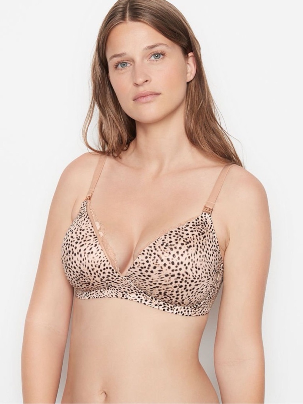 Body by Victoria’s Secret Everyday Nude Leopard Lined Non Wired Nursing Bra 36DD